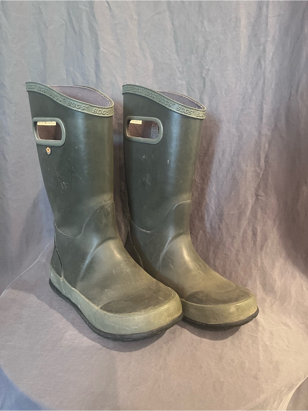 Bogs Dark Olive Green Tall Waterproof Handle Boots
